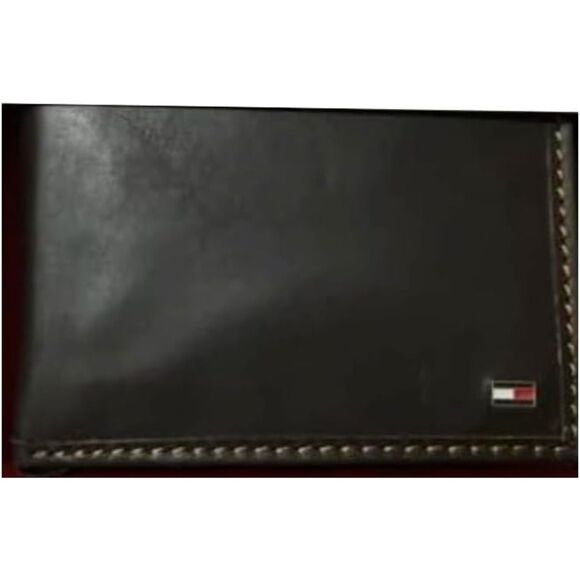 New Tommy Hilfiger Men's Billfold RFID Protection Leather Wallet Brown - Picture 1 of 3
